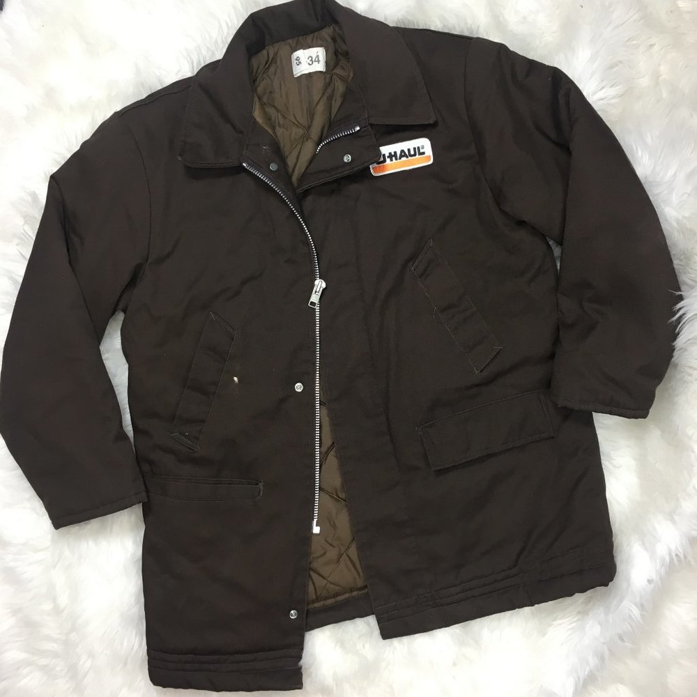 Uhaul brown heavy duty insulated canvas jacket M